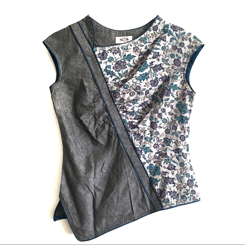 Asymmetrical paneled top
